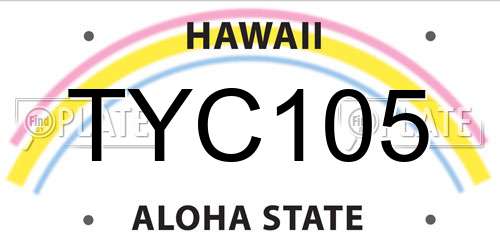 TYC105 Hawaii License Plate