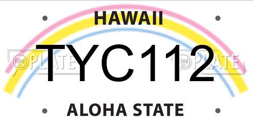 TYC112 Hawaii License Plate