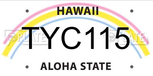 TYC115 Hawaii License Plate