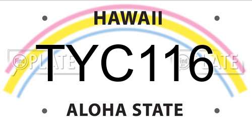 TYC116 Hawaii License Plate