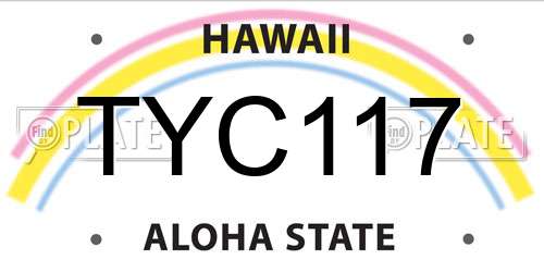 TYC117 Hawaii License Plate