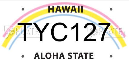 TYC127 Hawaii License Plate
