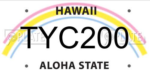 TYC200 Hawaii License Plate
