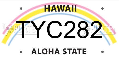 TYC282 Hawaii License Plate