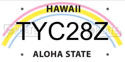 TYC28Z Hawaii License Plate