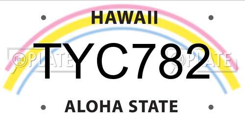TYC782 Hawaii License Plate