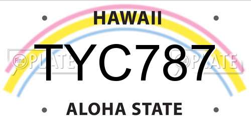 TYC787 Hawaii License Plate