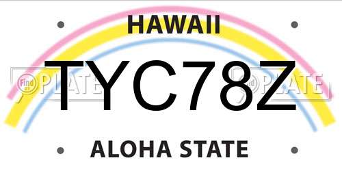 TYC78Z Hawaii License Plate