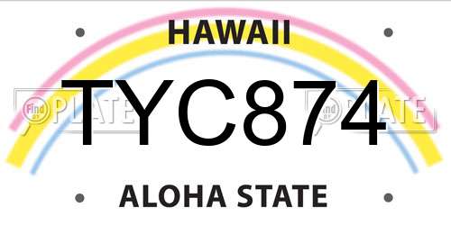 TYC874 Hawaii License Plate