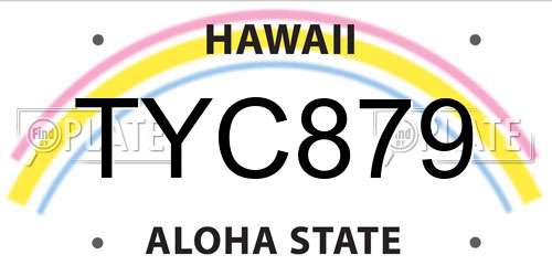TYC879 Hawaii License Plate