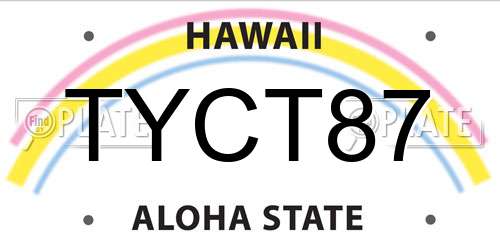 TYCT87 Hawaii License Plate