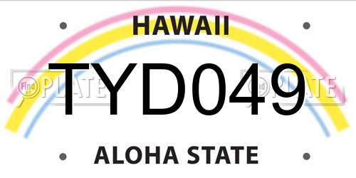 TYD049 Hawaii License Plate