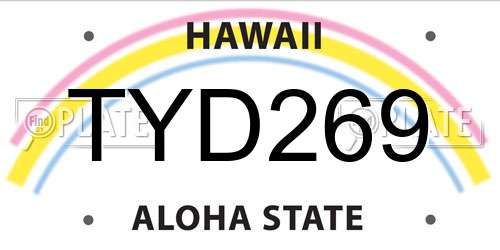 TYD269 Hawaii License Plate