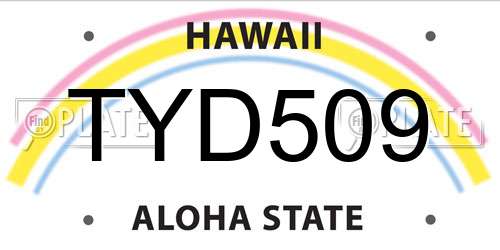 TYD509 Hawaii License Plate