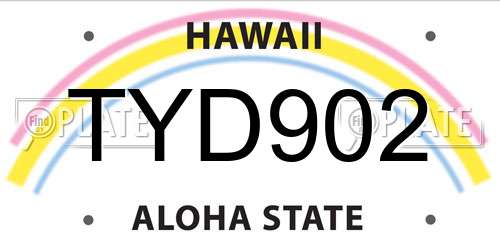 TYD902 Hawaii License Plate