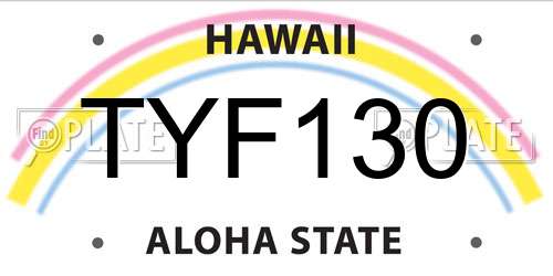 TYF130 Hawaii License Plate