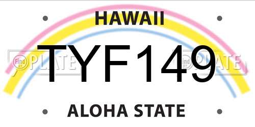 TYF149 Hawaii License Plate
