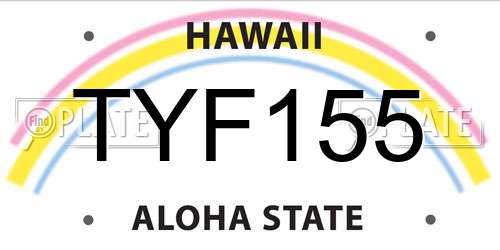 TYF155 Hawaii License Plate