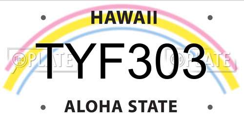 TYF303 Hawaii License Plate