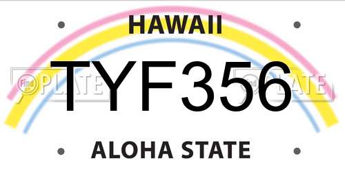 TYF356 Hawaii License Plate