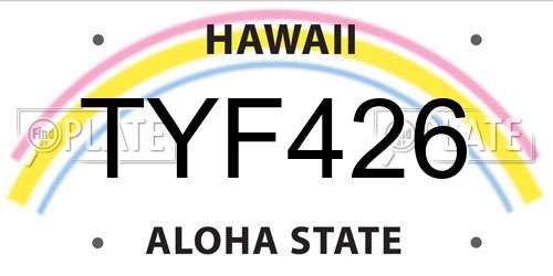 TYF426 Hawaii License Plate