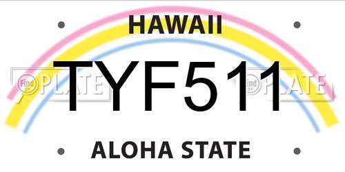 TYF511 Hawaii License Plate