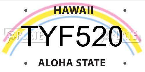 TYF520 Hawaii License Plate