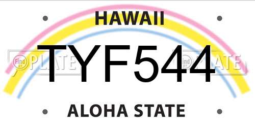 TYF544 Hawaii License Plate