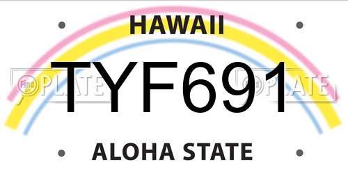 TYF691 Hawaii License Plate