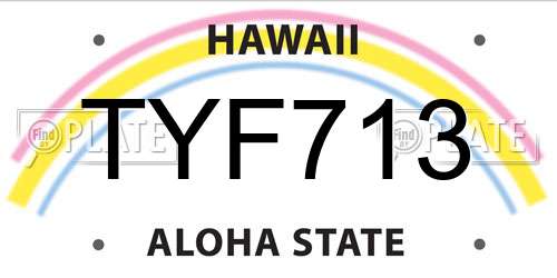 TYF713 Hawaii License Plate