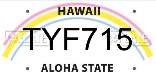 TYF715 Hawaii License Plate