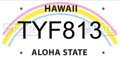 TYF813 Hawaii License Plate