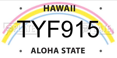 TYF915 Hawaii License Plate