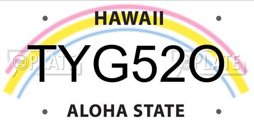 TYG52O Hawaii License Plate