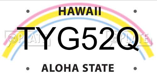 TYG52Q Hawaii License Plate