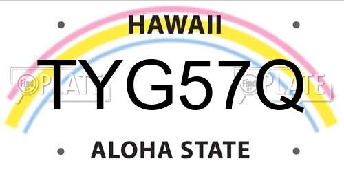 TYG57Q Hawaii License Plate