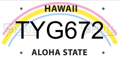 TYG672 Hawaii License Plate
