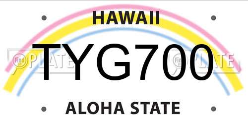 TYG700 Hawaii License Plate