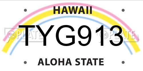 TYG913 Hawaii License Plate