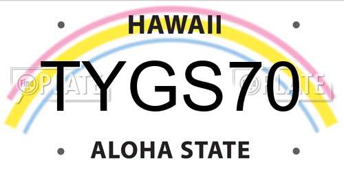 TYGS70 Hawaii License Plate