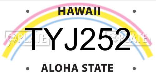 TYJ252 Hawaii License Plate