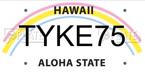 TYKE75 Hawaii License Plate