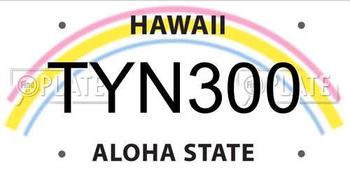 TYN300 Hawaii License Plate