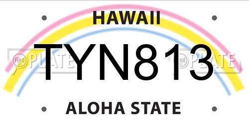 TYN813 Hawaii License Plate