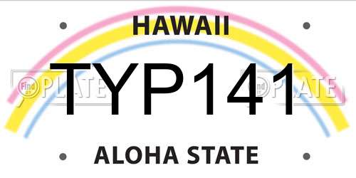 TYP141 Hawaii License Plate