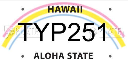 TYP251 Hawaii License Plate