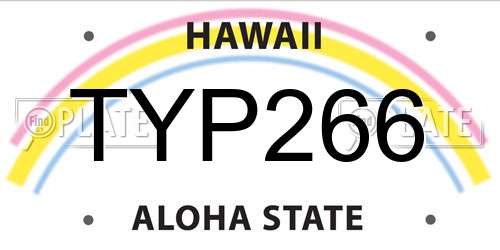 TYP266 Hawaii License Plate