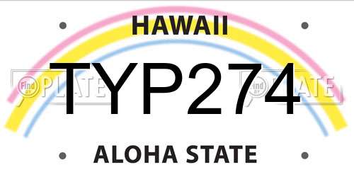 TYP274 Hawaii License Plate