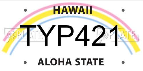 TYP421 Hawaii License Plate