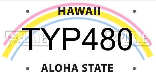 TYP480 Hawaii License Plate